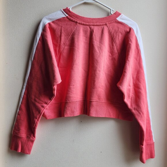 Calvin Klein Performance Pink/White Cropped Scoop Neck Sweatshirt Size Small - Picture 12 of 13